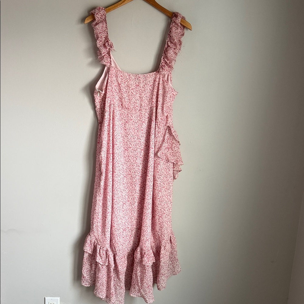 LOVESHACKFANCY Maeve Silk Dress in Rouge 10 - Picture 3 of 13